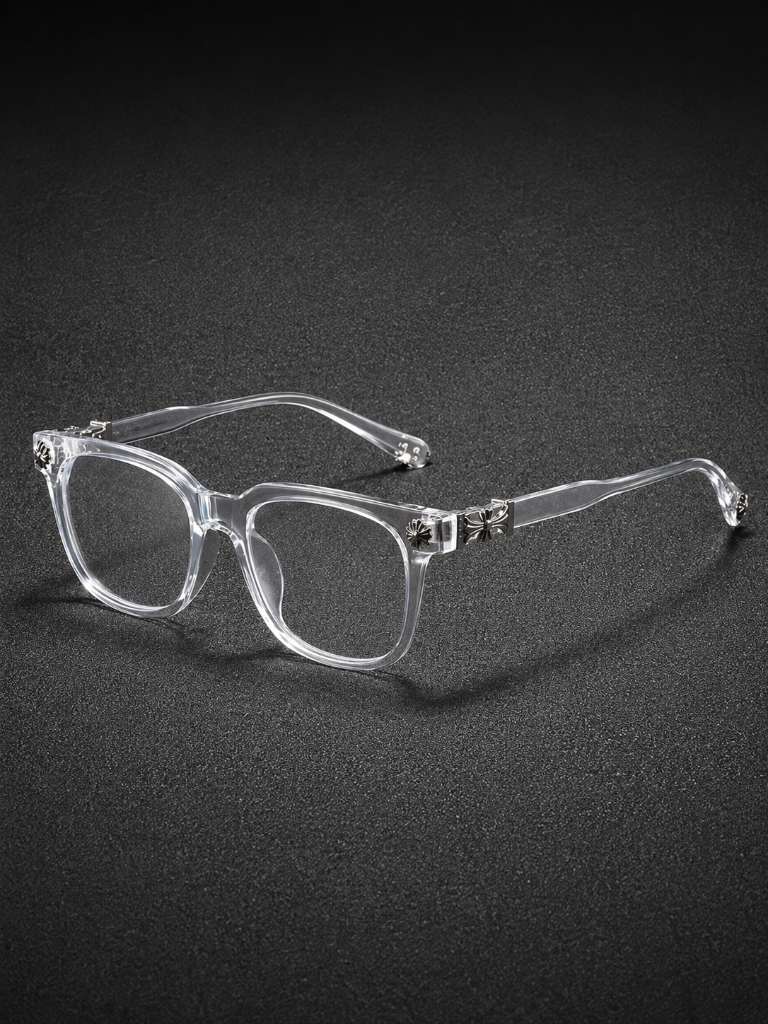 Clear Frame Gold & Silver Accent Eyeglasses