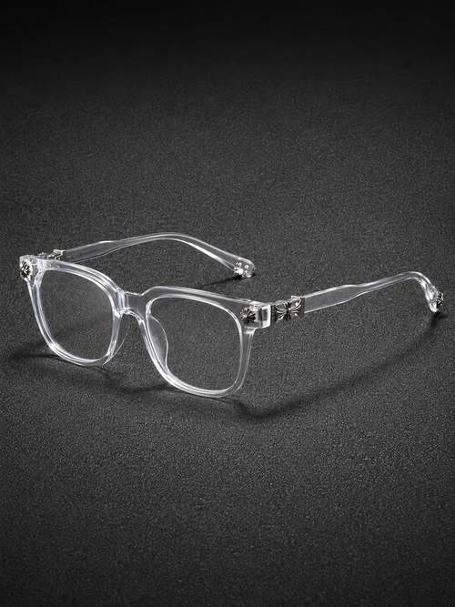 Clear Frame Gold & Silver Accent Eyeglasses