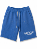 Habesha Made Blue Distressed Shorts