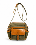 Ethiopian Leather & Canvas Crossbody Bag
