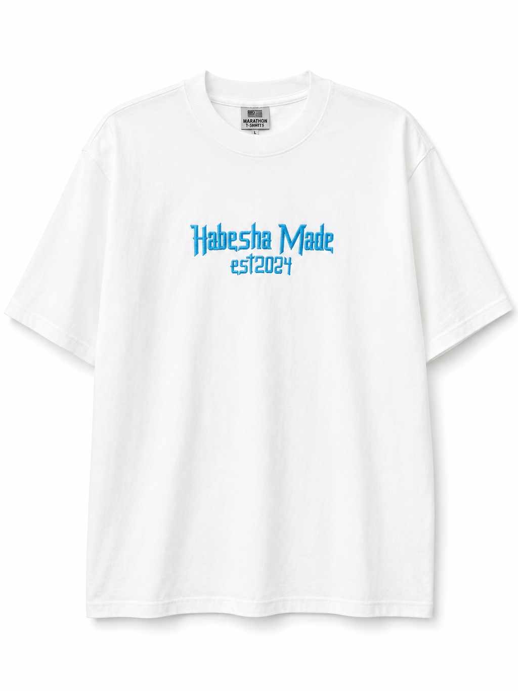 Habesha Made Blue Amharic Alphabet T-Shirt