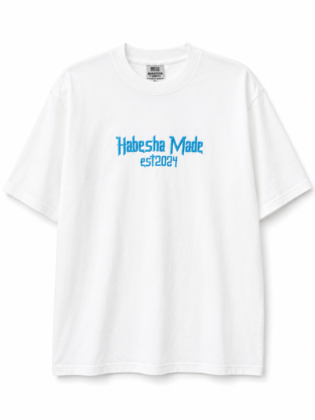 Habesha Made Blue Amharic Alphabet T-Shirt