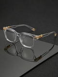 Clear Frame Gold & Silver Accent Eyeglasses