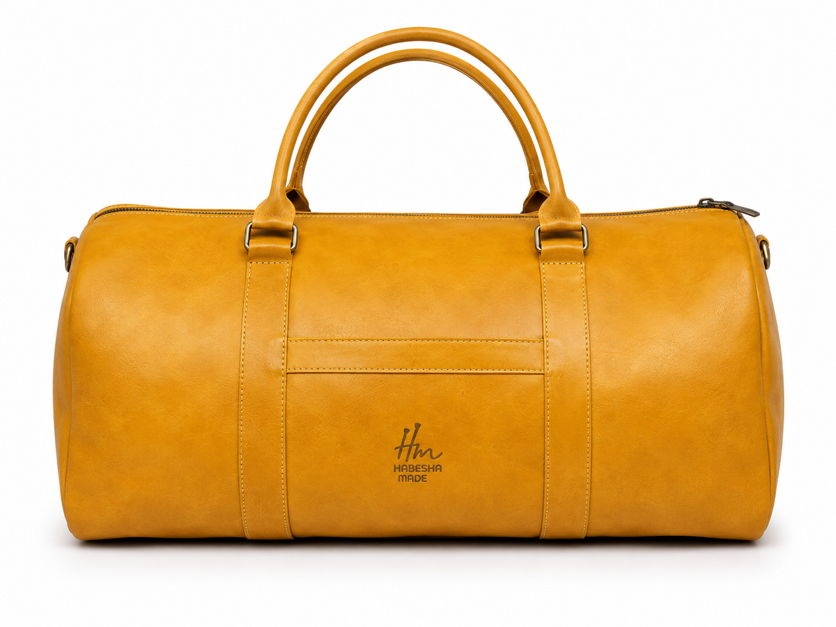 Habesha Made Ethiopian Leather Duffel Bag