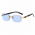 Frameless Rectangular Gradient Sunglasses